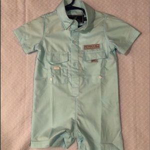 NWOT Properly Tied Fishing Romper- SeaFoam